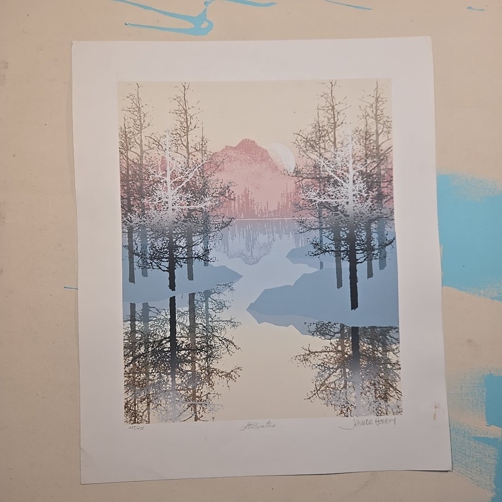 James Hagen Tree Tops Series Stillwater 17x20 Signed 287/475 Serigraph Landscape
